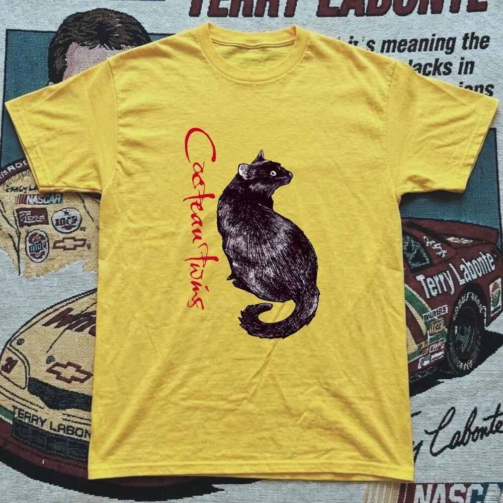 Cocteau Twins Band T Shirt Black Cat Graphic